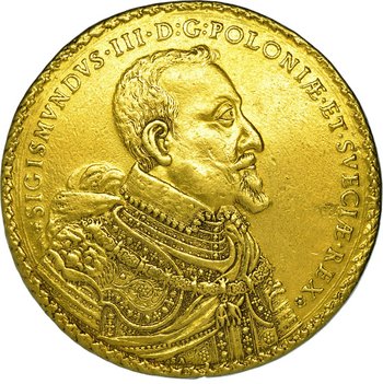 goldene Münze mit Seitenprofil eines Königs