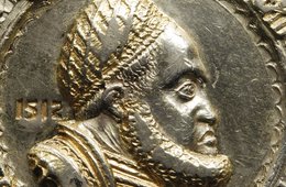 eine Silbermünze mit dem Profil von Kurfürst Friedrich III.