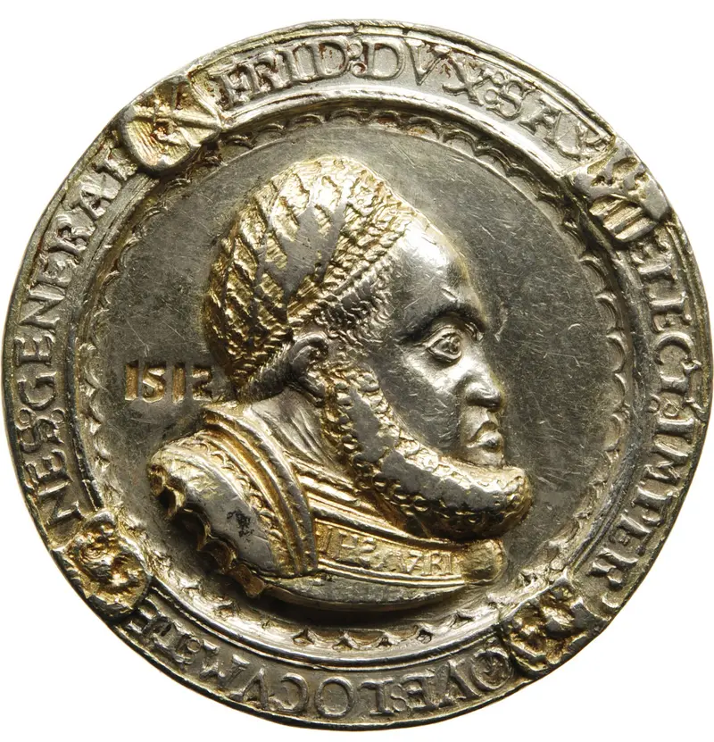 eine Silbermünze mit dem Profil von Kurfürst Friedrich III.